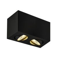 SLV Triledo Doppelt Deckenleuchte Aluminium Schwarz 14W 1300lm 38D - 830 Warmweiß