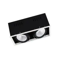 Ledvance LED-Spot Quadrat Multi schwenkbar Schwarz-Weiß 2x30W 5400lm 38D - 840 Kaltweiß | Ausschnitt 320x160mm
