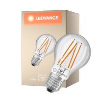 Ledvance Classic LED E27 Birne Fadenlampe Klar 4.9W 470lm - 827 Extra Warmweiß | Ersatz Für 40W