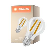 Ledvance Classic LED E27 Birne Fadenlampe Klar 3.8W 806lm - 827 Extra Warmweiß | Dimmbar - Ersatz Für 60W