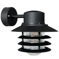 Nordlux Vejers Wandleuchte Metall und Glas Schwarz | IP54 - Geeignet für E27