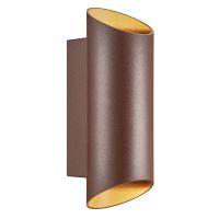 Nordlux Nico Wandleuchte Aluminium Rostig Up & Down | IP54 - Geeignet für 2x GU10