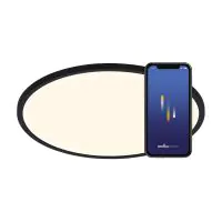 Nordlux Oja Smart 42 Deckenleuchte Metall Schwarz 20W 2300lm - 827-865 Abstimmbares Weiß | 424mm - Wifi und Blautooth Dimmbar