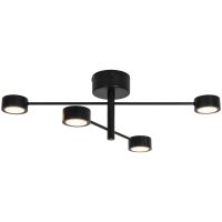 Nordlux Clyde Deckenleuchte 4-Rail Metall Schwarz 14W 1100lm - 827 Extra Warmweiß | 3-Stufen Dimmbar
