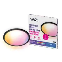 WiZ Smart LED Deckenleuchte SuperSlim Schwarz 22W 2600lm - 922-950 Abstimmbares Weiß + RGB | IP20 - Höchste Farbwiedergabe - Wifi Dimmbar
