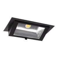 LED Downlight Wallwasher Wally Maxi Schwarz 46W 6050lm 70x75D - 830 Warmweiß - 238x145mm